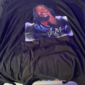 Gildan Black Graphic Tee with Purple Accents